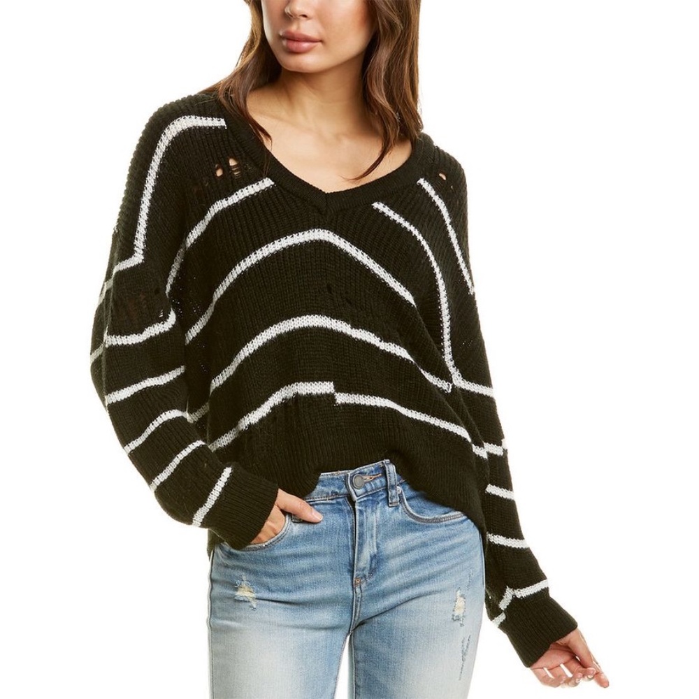 IRO Clymer WOOL Blend Sweater Black/White XS